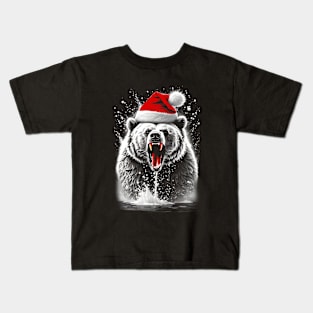 Roaring Santa Bear Kids T-Shirt